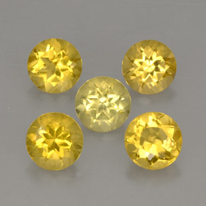 2.00 ct Yellow Beryl Stone, Natural Beryl in Round Facet Shape for Sale