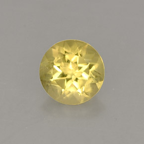 0.39 ct Yellow Beryl Gemstone, Beryl Gem in Round Facet Shape for Sale.