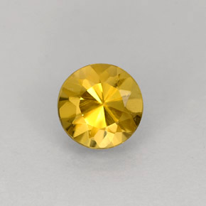 0.62 ct Yellow Beryl Gemstone, Beryl Gem in Round Facet Shape for Sale.