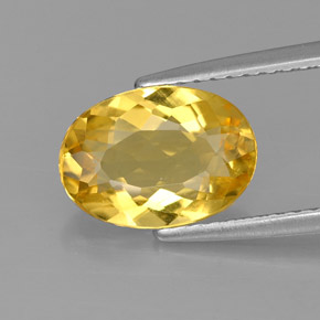 1.91 ct Yellow Beryl Gemstone, Beryl Gem in Oval Facet Shape for Sale.