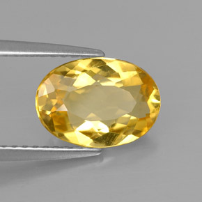 1.91 ct Yellow Beryl Stone, Natural Beryl in Oval Facet Shape for Sale