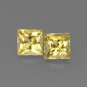 1.19 ct Yellow Beryl Gemstone, Beryl Gem in Princess-Cut Shape for Sale.