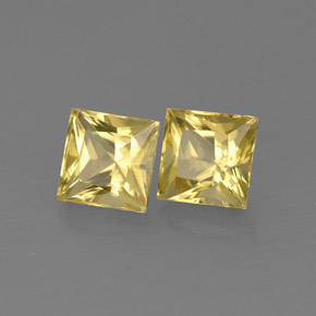 1.19 ct Yellow Beryl Stone, Natural Beryl in Princess-Cut Shape for Sale