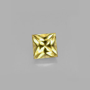0.52 ct Yellow Beryl Gemstone, Beryl Gem in Princess-Cut Shape for Sale.