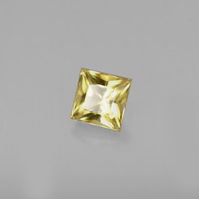 0.52 ct Yellow Beryl Stone, Natural Beryl in Princess-Cut Shape for Sale