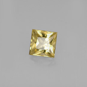 0.64 ct Yellow Beryl Stone, Natural Beryl in Princess-Cut Shape for Sale