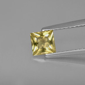 0.41 ct Yellow Beryl Gemstone, Beryl Gem in Princess-Cut Shape for Sale.
