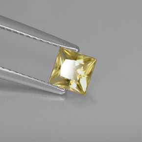 0.41 ct Yellow Beryl Stone, Natural Beryl in Princess-Cut Shape for Sale