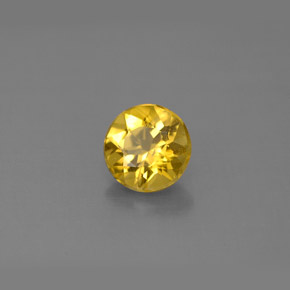 0.59 ct Yellow Beryl Gemstone, Beryl Gem in Round Facet Shape for Sale.