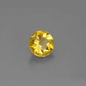 0.59 ct Yellow Beryl Stone, Natural Beryl in Round Facet Shape for Sale