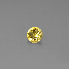 0.36 ct Yellow Beryl Gemstone, Beryl Gem in Round Facet Shape for Sale.