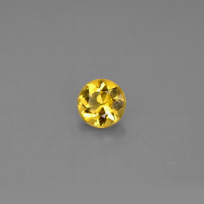 0.45 ct Yellow Beryl Gemstone, Beryl Gem in Round Facet Shape for Sale.