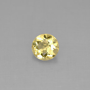 0.43 ct Yellow Beryl Gemstone, Beryl Gem in Round Facet Shape for Sale.