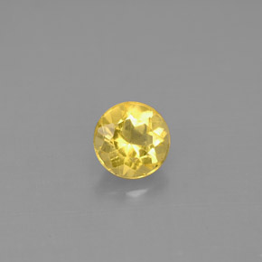 0.60 ct Yellow Beryl Gemstone, Beryl Gem in Round Facet Shape for Sale.