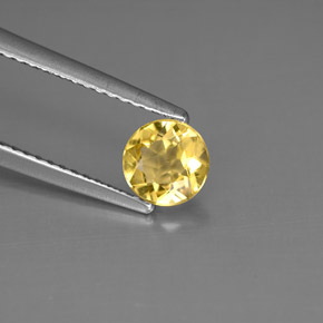 0.52 ct Yellow Beryl Stone, Natural Beryl in Round Facet Shape for Sale