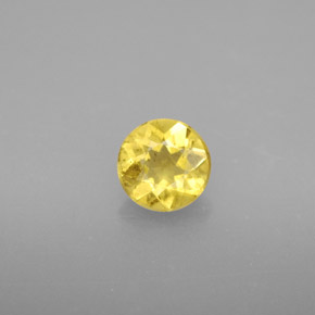 0.70 ct Yellow Beryl Gemstone, Beryl Gem in Round Facet Shape for Sale.