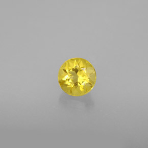 0.54 ct Yellow Beryl Gemstone, Beryl Gem in Round Facet Shape for Sale.