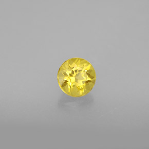 0.54 ct Yellow Beryl Stone, Natural Beryl in Round Facet Shape for Sale