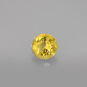0.82 ct Yellow Beryl Gemstone, Beryl Gem in Round Facet Shape for Sale.