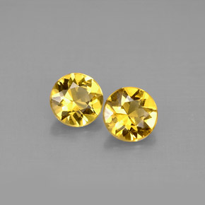 1.10 ct Yellow Beryl Gemstone, Beryl Gem in Round Facet Shape for Sale.