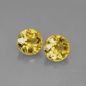 1.98 ct Yellow Beryl Gemstone, Beryl Gem in Round Facet Shape for Sale.