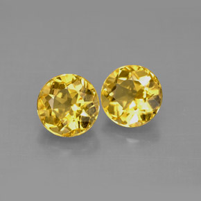 1.98 ct Yellow Beryl Stone, Natural Beryl in Round Facet Shape for Sale