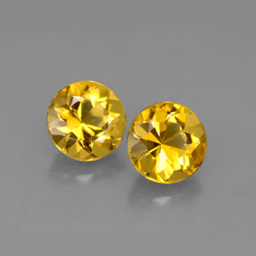 1.88 ct Yellow Beryl Gemstone, Beryl Gem in Round Facet Shape for Sale.
