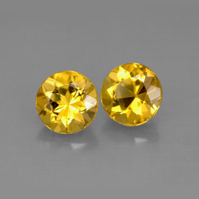 1.88 ct Yellow Beryl Stone, Natural Beryl in Round Facet Shape for Sale