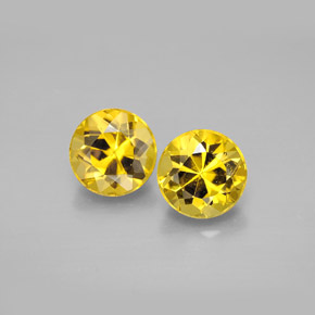 2.00 ct Yellow Beryl Gemstone, Beryl Gem in Round Facet Shape for Sale.