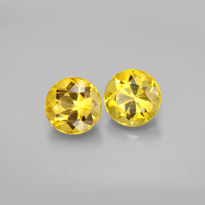 2.00 ct Yellow Beryl Stone, Natural Beryl in Round Facet Shape for Sale