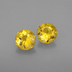 1.84 ct Yellow Beryl Gemstone, Beryl Gem in Round Facet Shape for Sale.