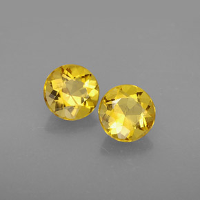 1.84 ct Yellow Beryl Stone, Natural Beryl in Round Facet Shape for Sale