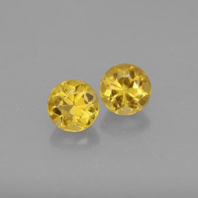 1.30 ct Yellow Beryl Gemstone, Beryl Gem in Round Facet Shape for Sale.