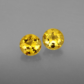 1.24 ct Yellow Beryl Gemstone, Beryl Gem in Round Facet Shape for Sale.