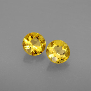 1.24 ct Yellow Beryl Stone, Natural Beryl in Round Facet Shape for Sale