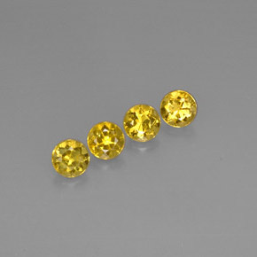 2.42 ct Yellow Beryl Stone, Natural Beryl in Round Facet Shape for Sale