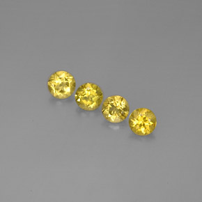 2.87 ct Yellow Beryl Gemstone, Beryl Gem in Round Facet Shape for Sale.