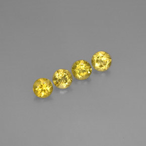 2.87 ct Yellow Beryl Stone, Natural Beryl in Round Facet Shape for Sale