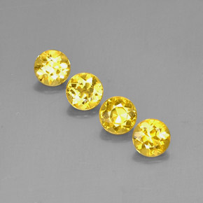 3.16 ct Yellow Beryl Stone, Natural Beryl in Round Facet Shape for Sale