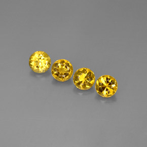3.90 ct Yellow Beryl Gemstone, Beryl Gem in Round Facet Shape for Sale.