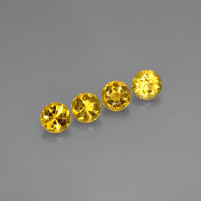 3.90 ct Yellow Beryl Stone, Natural Beryl in Round Facet Shape for Sale