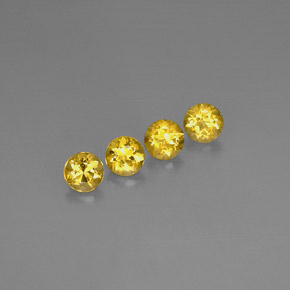 3.08 ct Yellow Beryl Gemstone, Beryl Gem in Round Facet Shape for Sale.