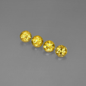3.08 ct Yellow Beryl Stone, Natural Beryl in Round Facet Shape for Sale