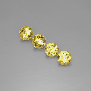 3.02 ct Yellow Beryl Gemstone, Beryl Gem in Round Facet Shape for Sale.