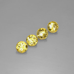 3.02 ct Yellow Beryl Stone, Natural Beryl in Round Facet Shape for Sale