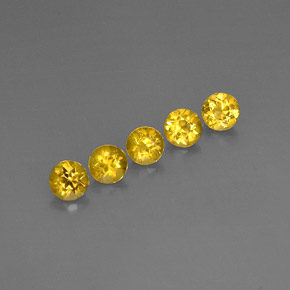 2.42 ct Yellow Beryl Gemstone, Beryl Gem in Round Facet Shape for Sale.