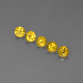 2.42 ct Yellow Beryl Stone, Natural Beryl in Round Facet Shape for Sale