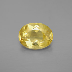 1.51 ct Yellow Beryl Gemstone, Beryl Gem in Oval Facet Shape for Sale.