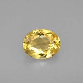 1.70 ct Yellow Beryl Gemstone, Beryl Gem in Oval Facet Shape for Sale.