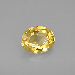 1.70 ct Yellow Beryl Stone, Natural Beryl in Oval Facet Shape for Sale